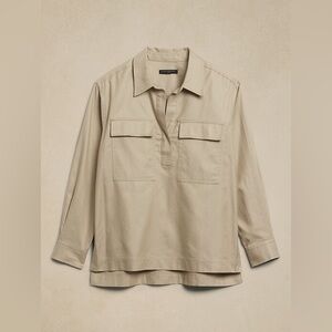 NWOT Banana Republic DOUBLE-POCKET POPOVER BLOUSE